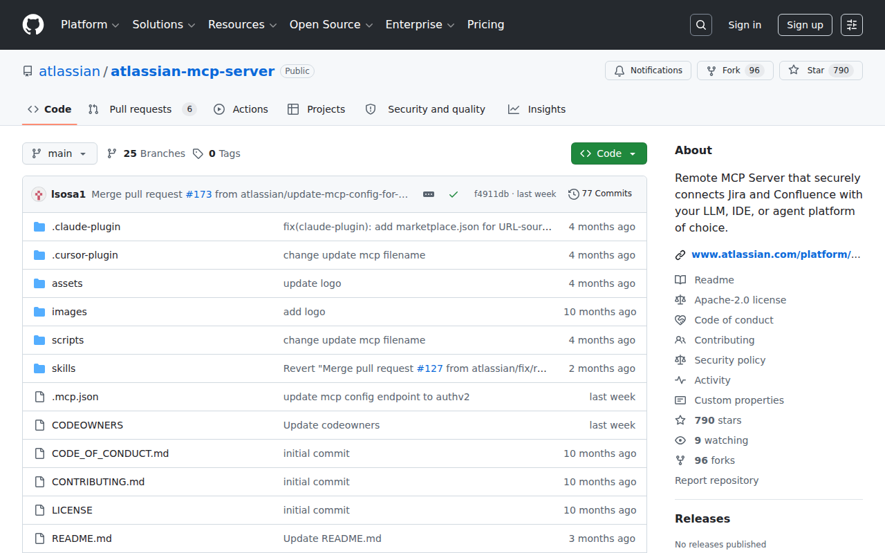 Atlassian MCP Server GitHub repository