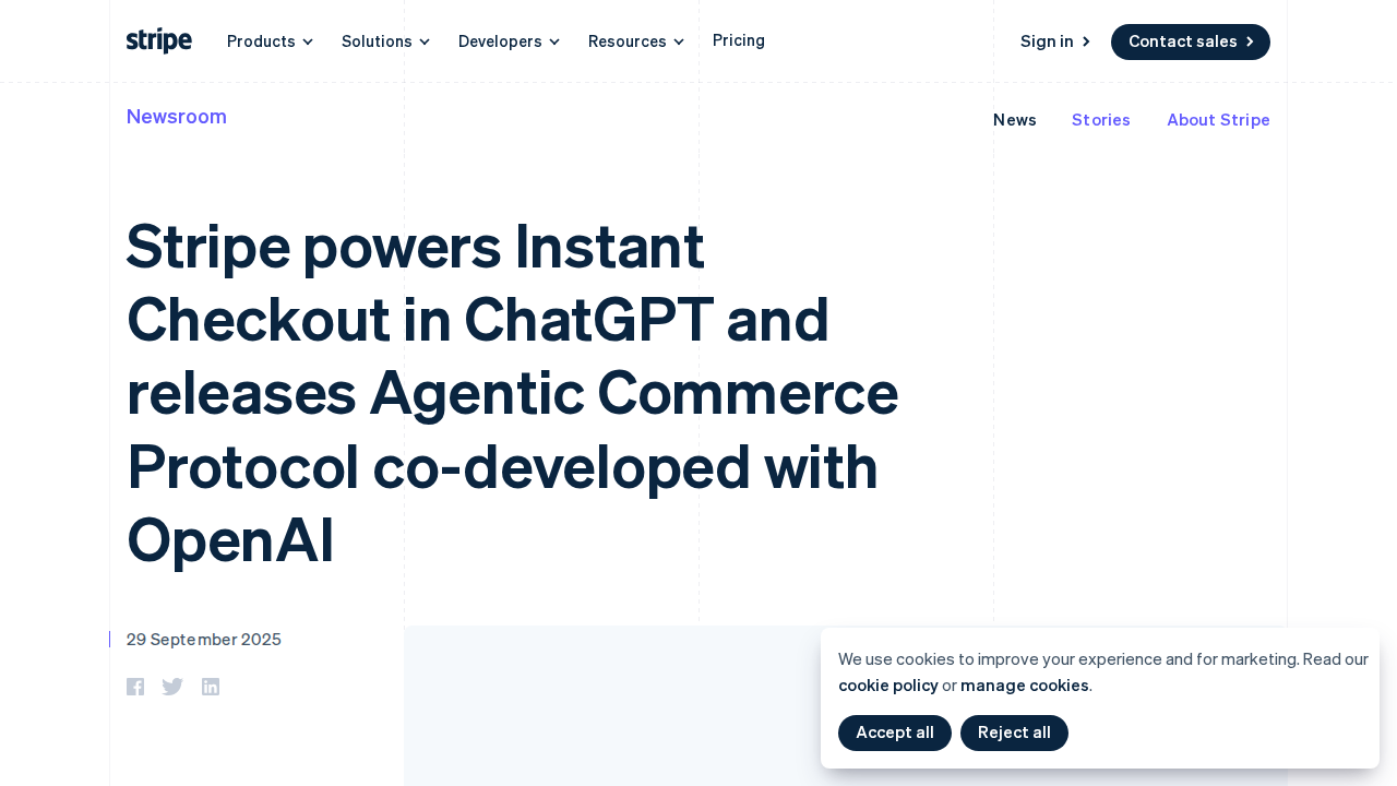 Stripe Instant Checkout in ChatGPT — official announcement