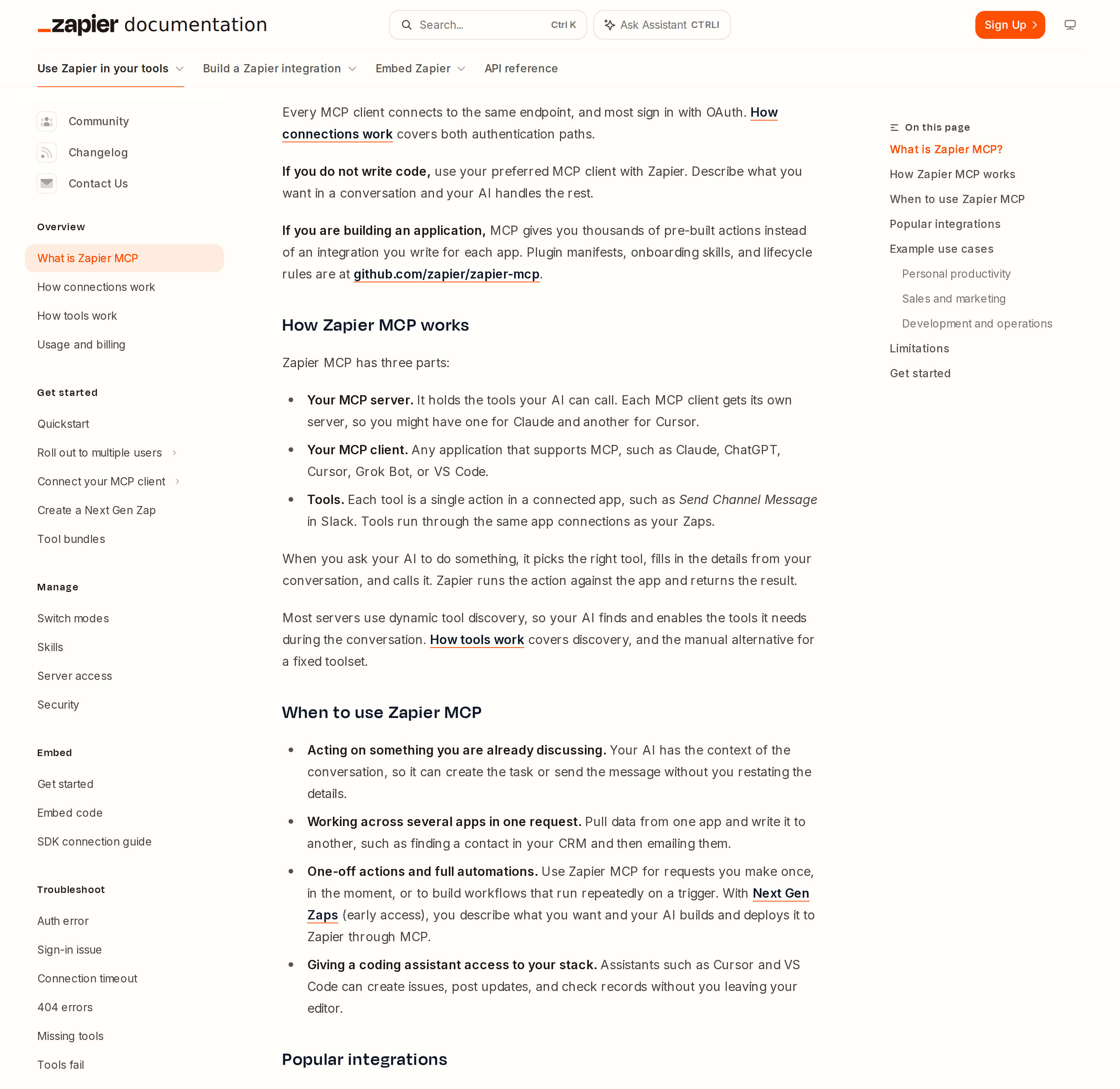 Zapier MCP home — the Model Context Protocol interface to 9,000+ apps