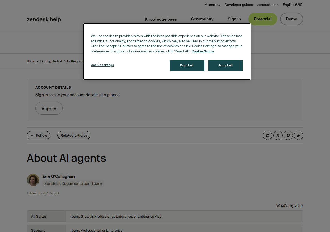 Zendesk AI agents documentation — official Zendesk support page